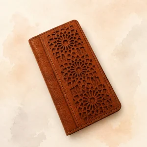 کیف پول چرم دست دوز طرح اسلیمی